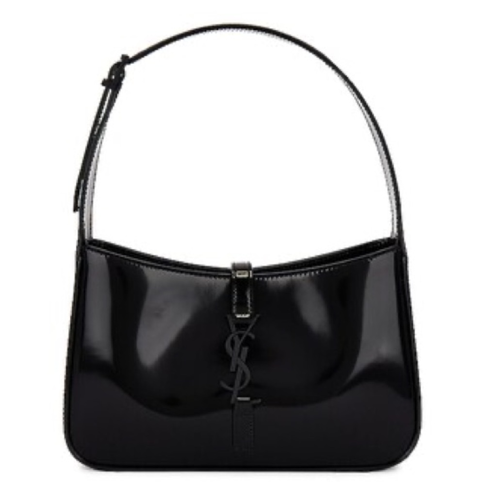 NWOT Saint Laurent Black Patent Le 5 A 7 Shoulder Bag